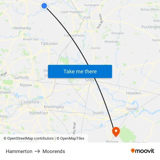 Hammerton to Moorends map