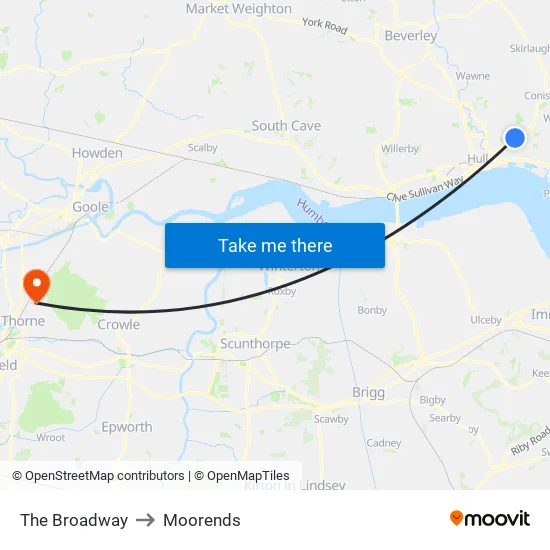 The Broadway to Moorends map