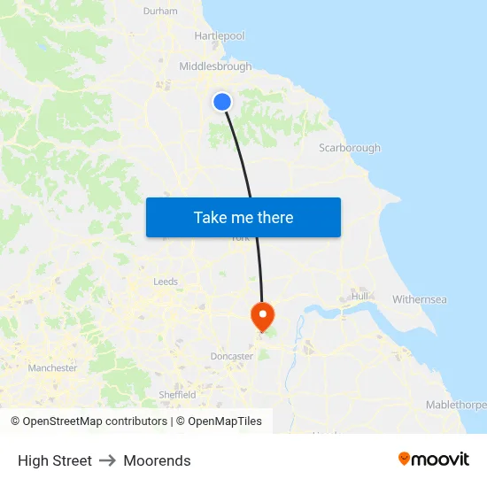 High Street to Moorends map