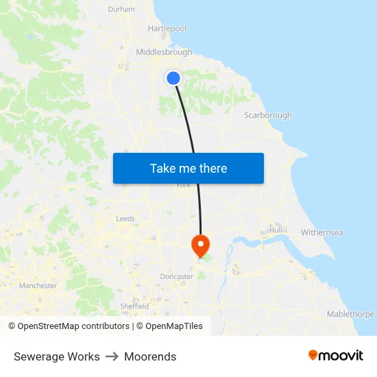 Sewerage Works to Moorends map
