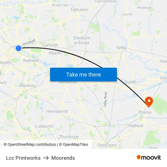 Lcc Printworks to Moorends map