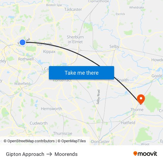 Gipton Approach to Moorends map