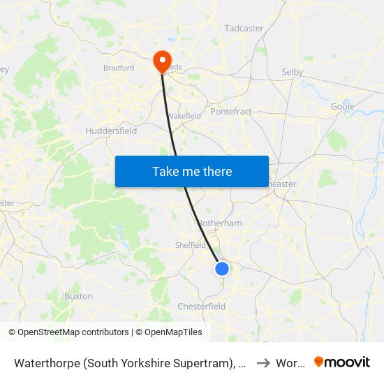 Waterthorpe (South Yorkshire Supertram), Waterthorpe to Wortley map