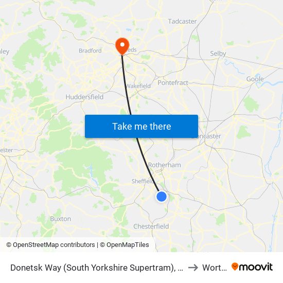 Donetsk Way (South Yorkshire Supertram), Owlthorpe to Wortley map