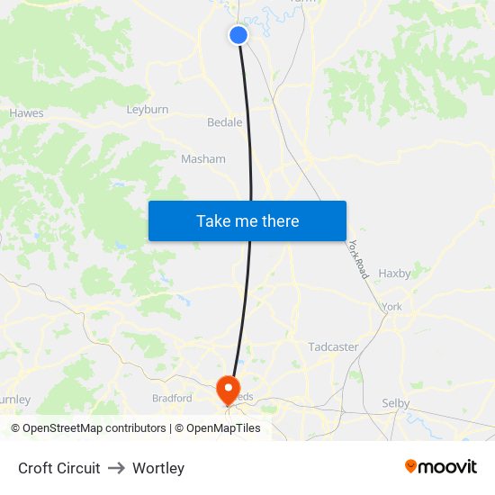 Croft Circuit to Wortley map