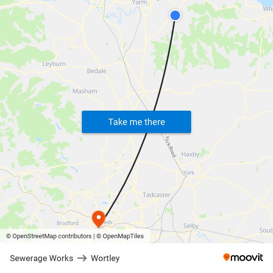 Sewerage Works to Wortley map