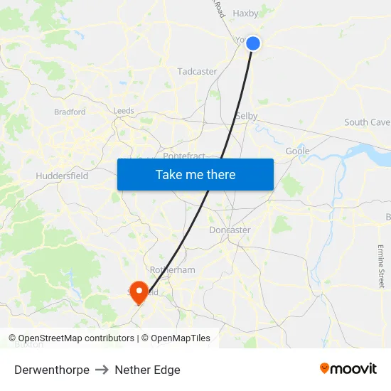 Derwenthorpe to Nether Edge map
