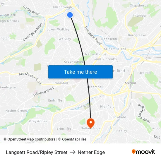 Langsett Road/Ripley Street to Nether Edge map