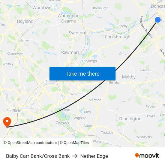 Balby Carr Bank/Cross Bank to Nether Edge map