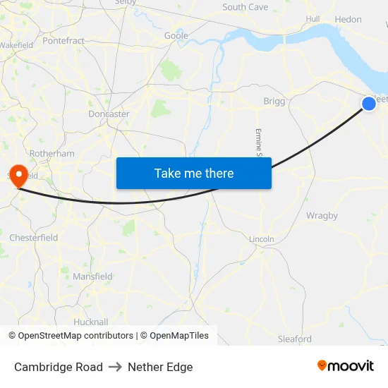Cambridge Road to Nether Edge map