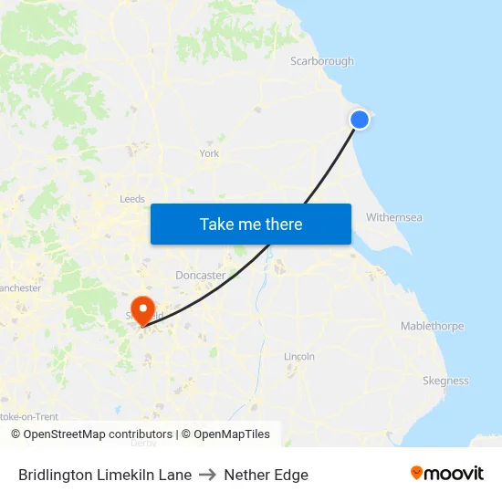Bridlington Limekiln Lane to Nether Edge map
