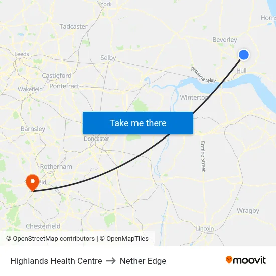 Highlands Health Centre to Nether Edge map