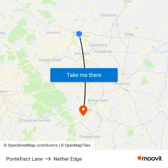 Pontefract Lane to Nether Edge map