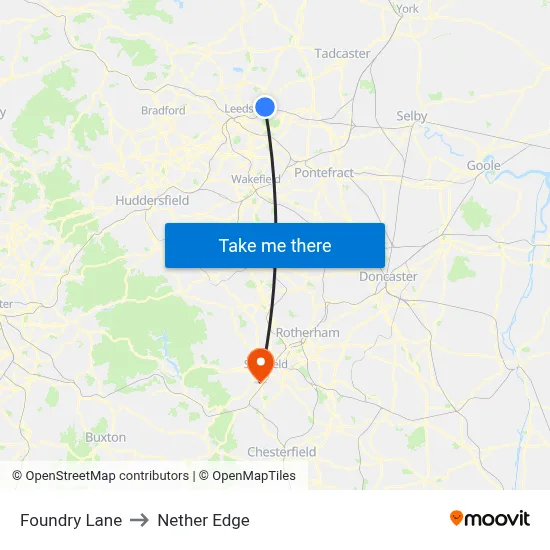Foundry Lane to Nether Edge map