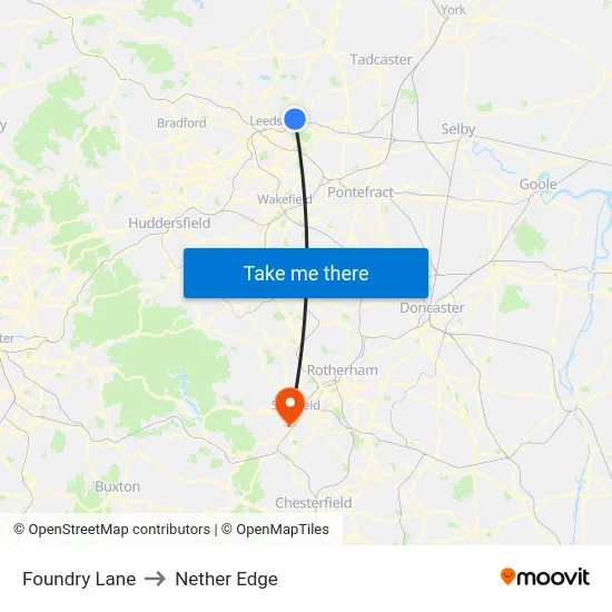Foundry Lane to Nether Edge map