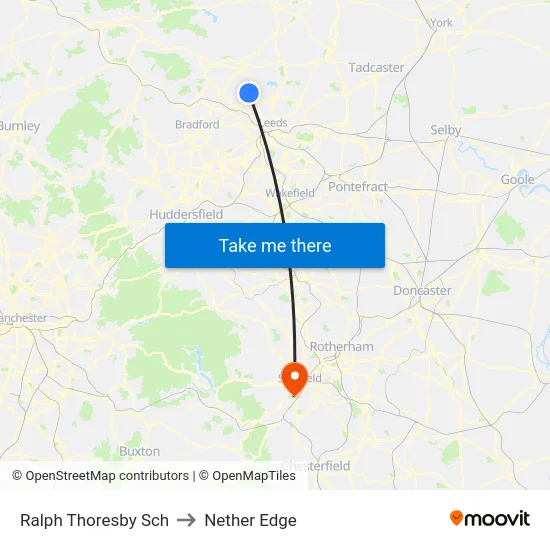 Ralph Thoresby Sch to Nether Edge map