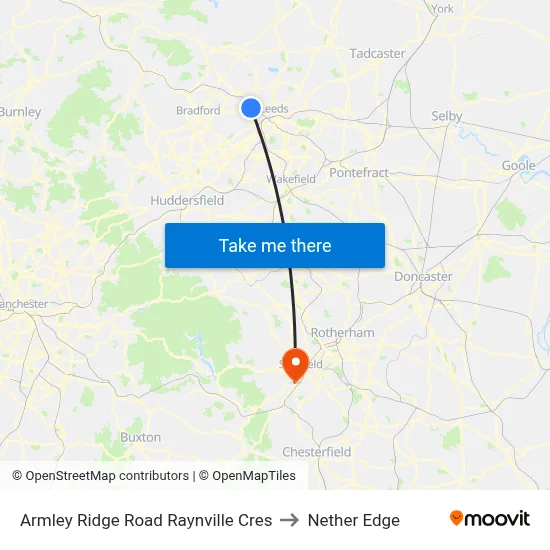 Armley Ridge Road Raynville Cres to Nether Edge map