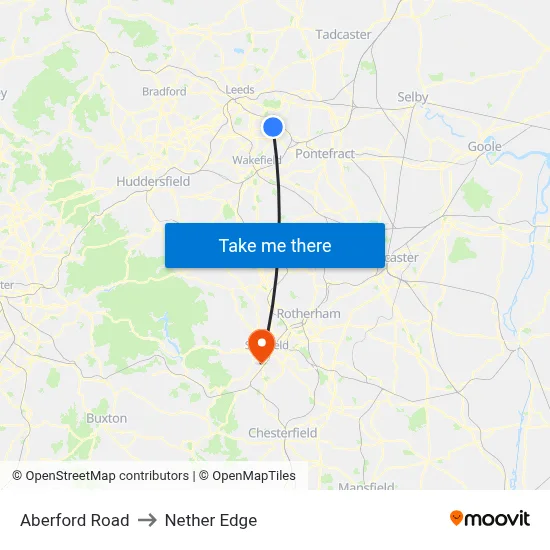 Aberford Road to Nether Edge map