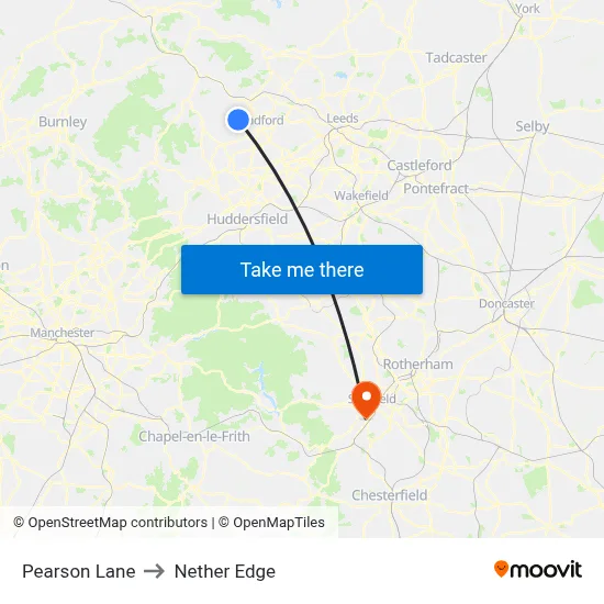 Pearson Lane to Nether Edge map