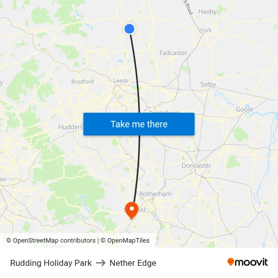 Rudding Holiday Park to Nether Edge map
