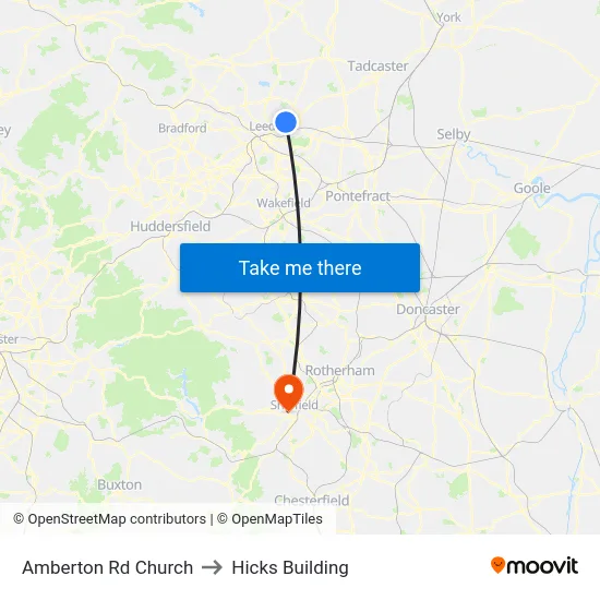 Amberton Rd Church to Hicks Building map
