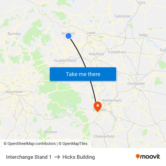 Interchange Stand 1 to Hicks Building map