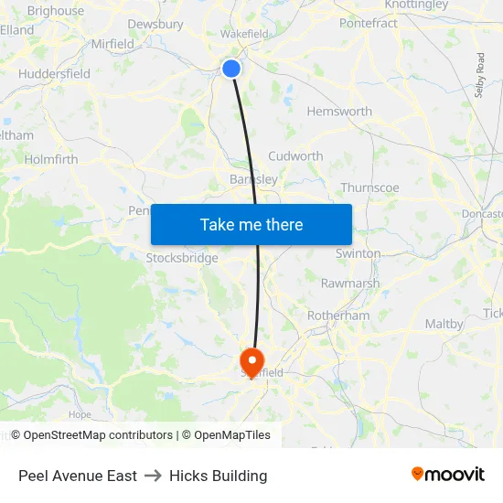 Peel Avenue East to Hicks Building map