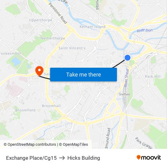 Exchange Place/Cg15 to Hicks Building map