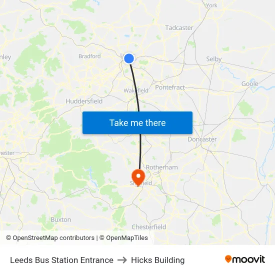 Leeds Bus Station Entrance to Hicks Building map