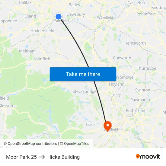 Moor Park 25 to Hicks Building map