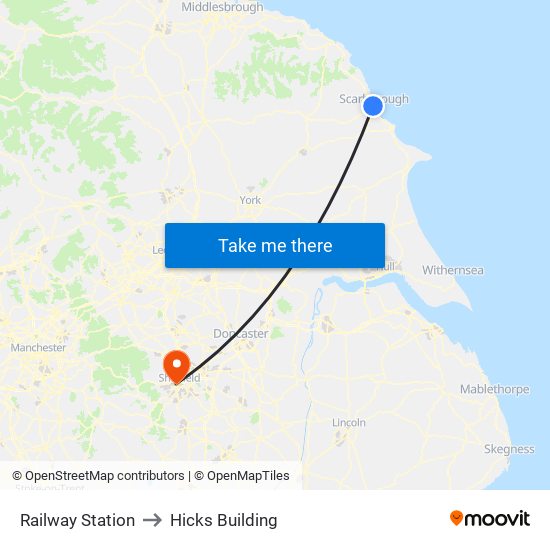 Railway Station to Hicks Building map