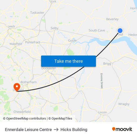 Ennerdale Leisure Centre to Hicks Building map