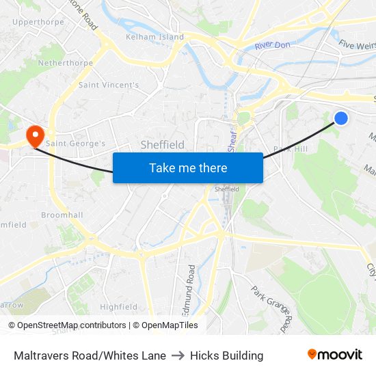 Maltravers Road/Whites Lane to Hicks Building map