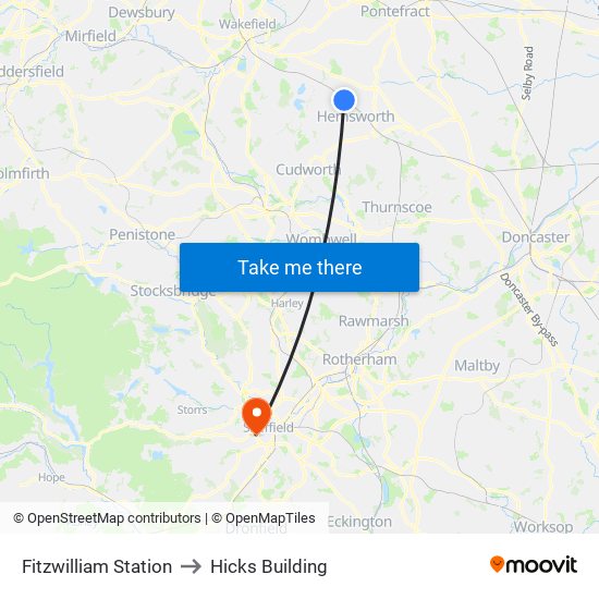 Fitzwilliam Station to Hicks Building map