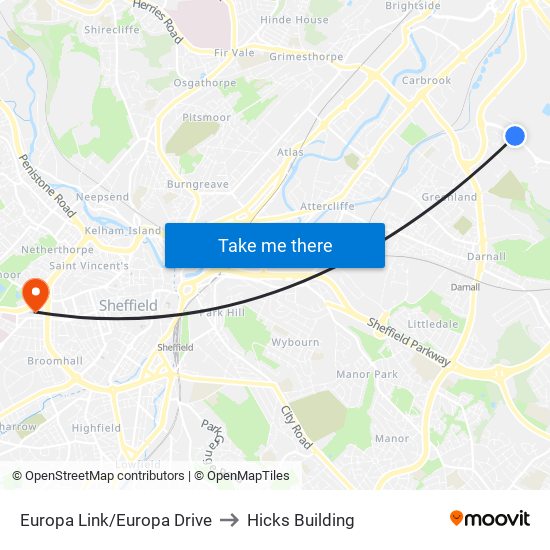 Europa Link/Europa Drive to Hicks Building map