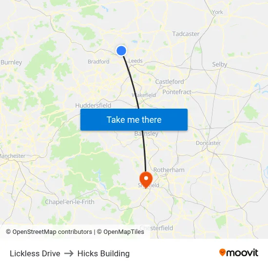 Lickless Drive to Hicks Building map