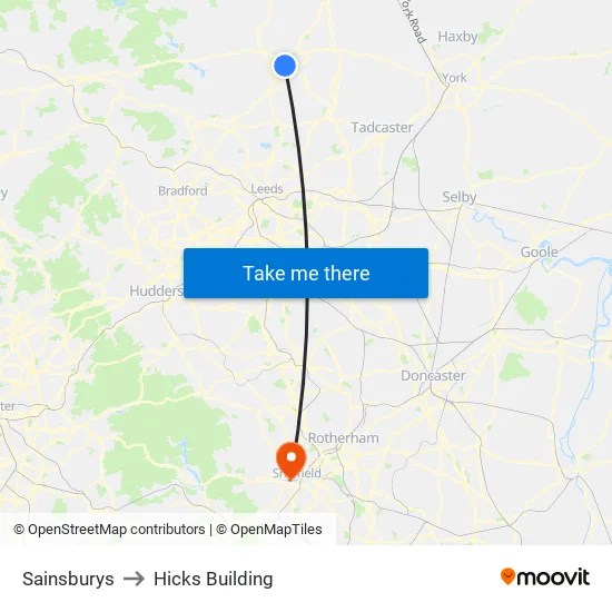 Sainsburys to Hicks Building map
