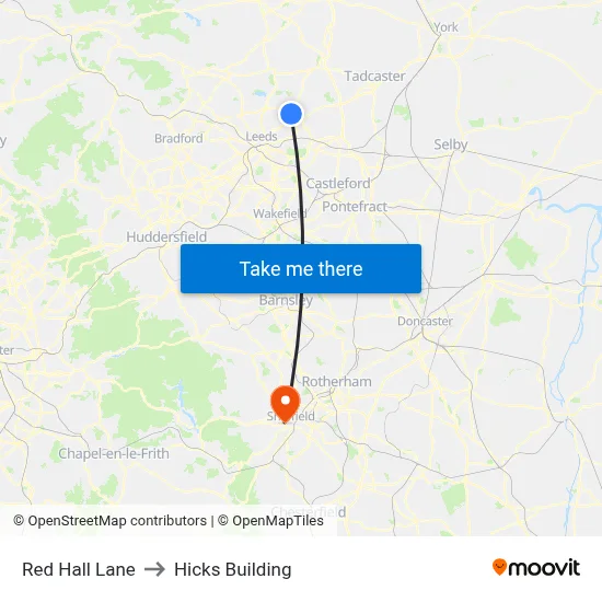 Red Hall Lane to Hicks Building map