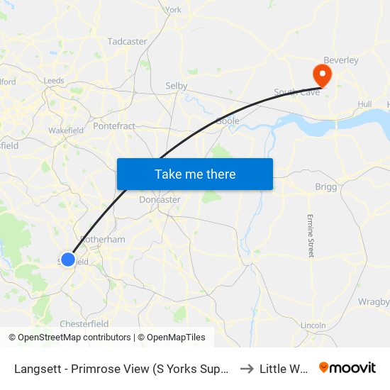 Langsett - Primrose View (S Yorks Supertram), Langsett Road to Little Weighton map