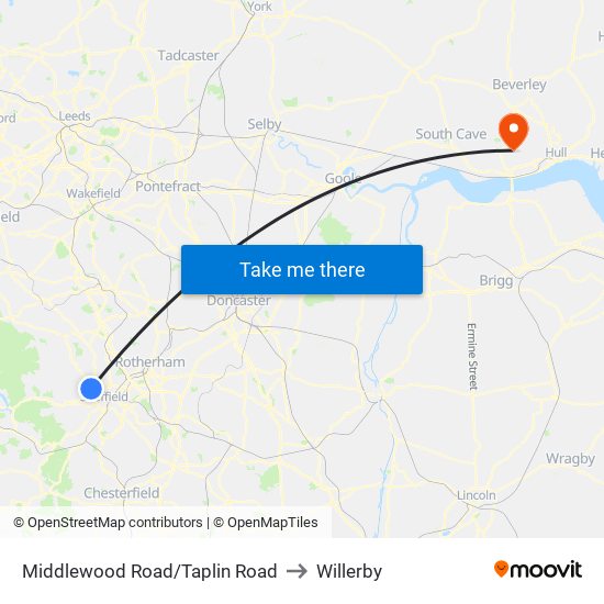 Middlewood Road/Taplin Road to Willerby map