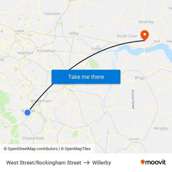 West Street/Rockingham Street to Willerby map