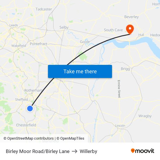 Birley Moor Road/Birley Lane to Willerby map