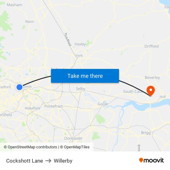 Cockshott Lane to Willerby map