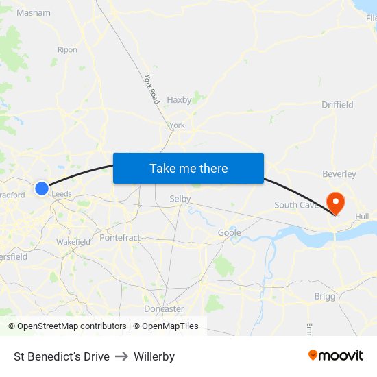 St Benedict's Drive to Willerby map