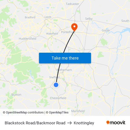 Blackstock Road/Backmoor Road to Knottingley map