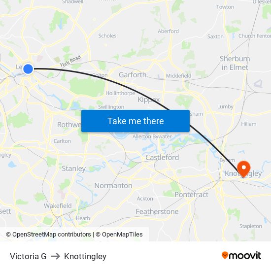 Victoria G to Knottingley map