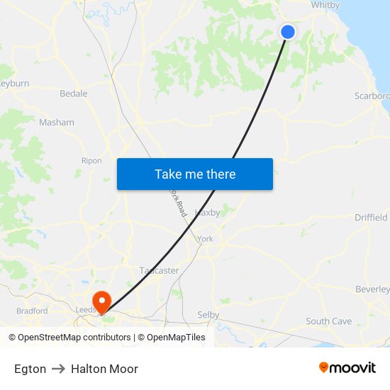 Egton to Halton Moor map