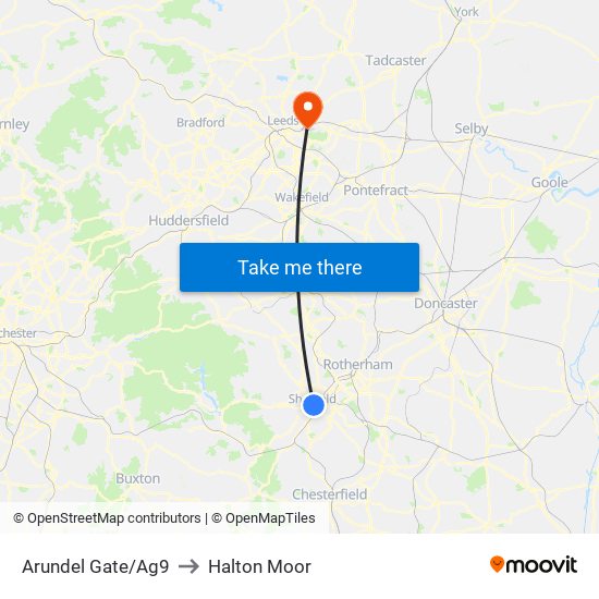 Arundel Gate/Ag9 to Halton Moor map