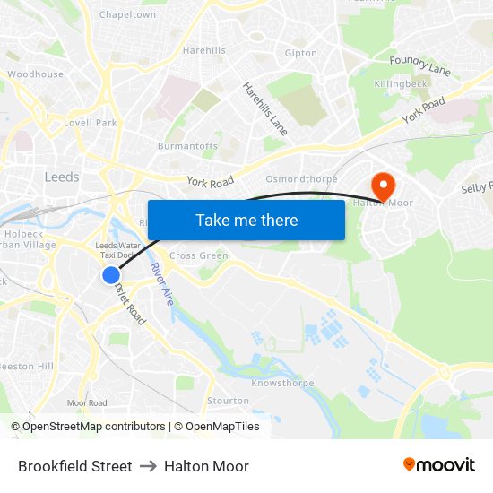 Brookfield Street to Halton Moor map