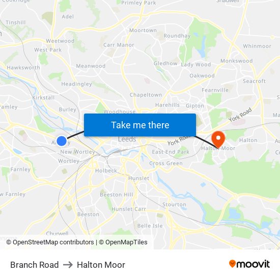 Branch Road to Halton Moor map